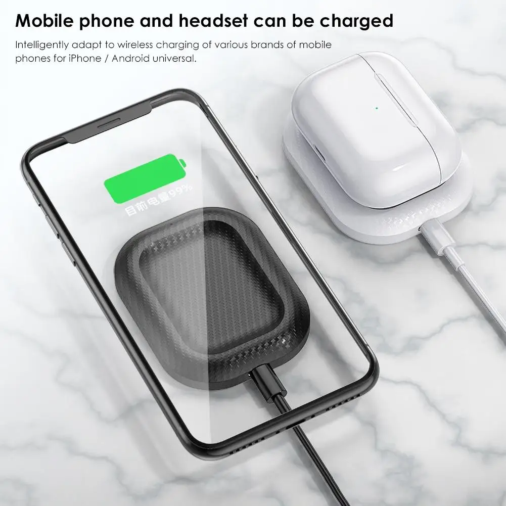 Беспроводное зарядное устройство QI 2 в 1 7 5 Вт док станция Pad для Apple Airpods AirPods Pro iPhone