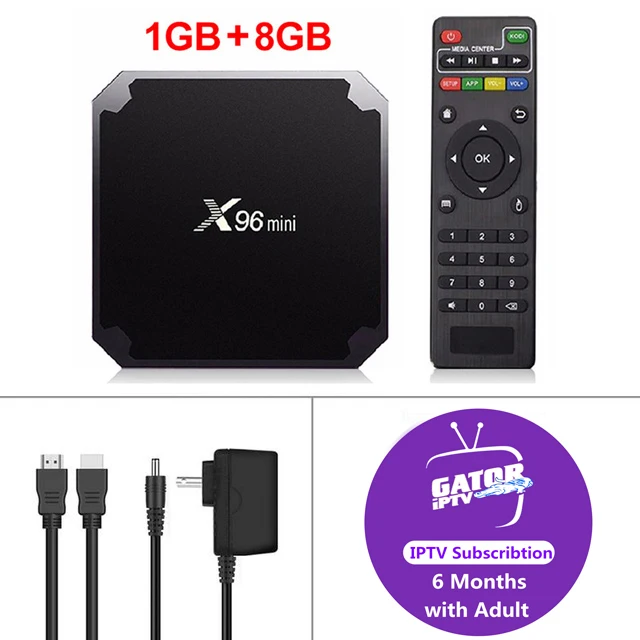 1G8G(6 month IPTV) Smart tv Box X96 Mini 1 год IP tv подписка Android 7,1 Amlogic S905W четырехъядерный 2,4 ГГц 4K HD онлайн медиаплеер телеприставка - Цвет: 1G8G(6 month IPTV)
