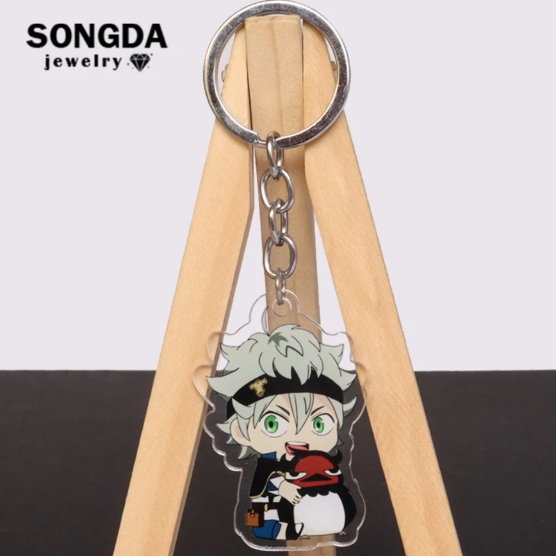 

Black Clover Keychain Asta Yuno Anime Cute Two-side Transparent Acrylic Keyring Backpack Hang Pendant Kid Jewelry Wholesale Gift