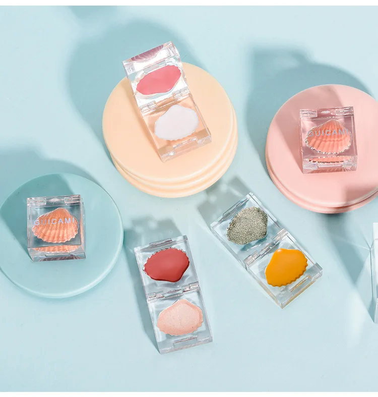 Малый куб льда ракушки мяты румяна осветляют обрезка глянцевые все в одном