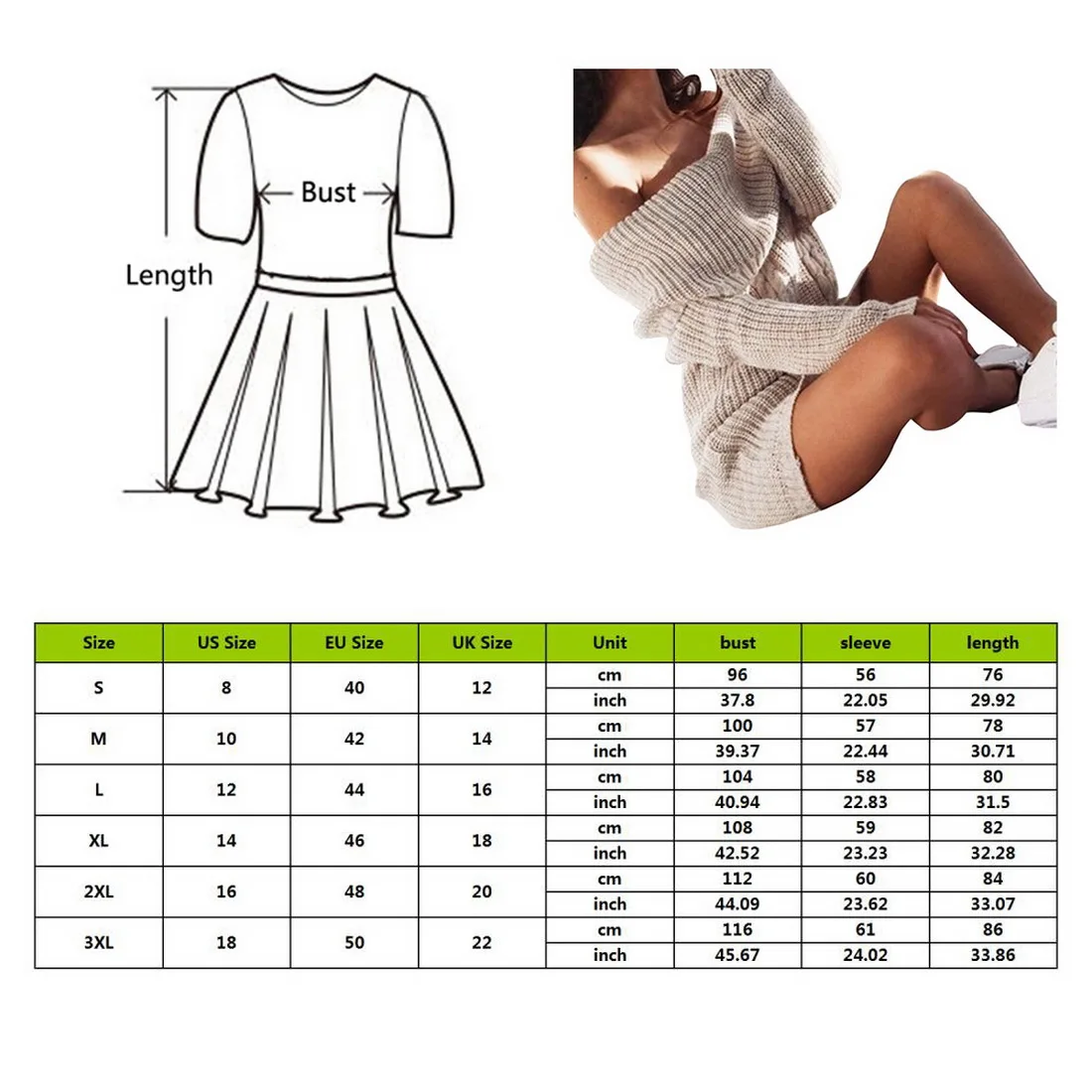 

Sweater Knitted Dress Off Shoulder Women Plus Size 3XL Long Sleeve Mini Dresses Female 2020 Spring Autumn Casual Ladies Pullover
