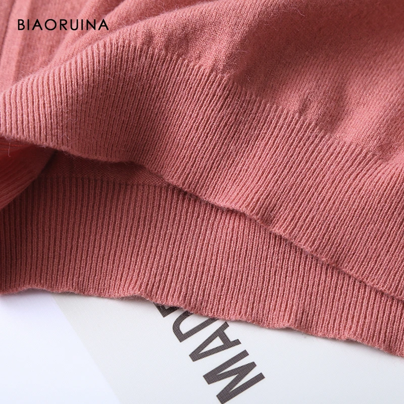 BIAORUINA женский свободный эластичный однотонный уличный свитер без рукавов Тонкий