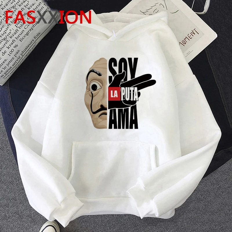 

La Casa De Papel Hoodies Men Unisex Cartoon Money Heist Hooded House of Paper Kawaii Anime Cute Bella Ciao Sweatshirt Male