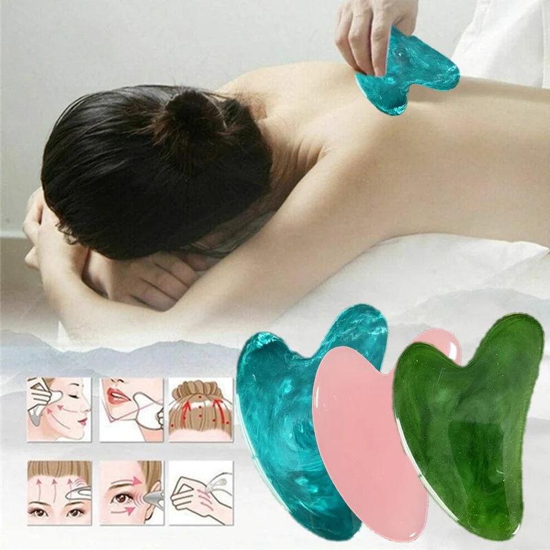 

Natural Jade Stone Gua Sha Massage Board Rose Quartz Guasha Plate Jade Face Massager Scrapers Tools For Face Neck Back Body