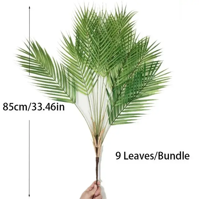 

Plastic Artificial Palm Leaf Plants Green Desert Summer Decoration Tropical Fake Plant Garden Home Jungle Party Decor Wedding