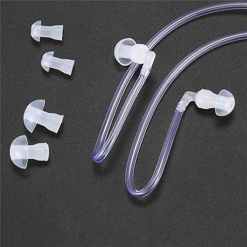 3.5mm Binaural Air Tube  Earphone Anti Radiation Noise Cancelling With Microphone  Transparent Vacuum Headset wired earbuds