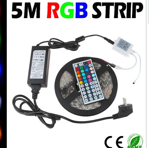 Водонепроницаемая светодиодная лента 5050 RGB 5 м 300 LED SMD 44 клавиши ИК пульт