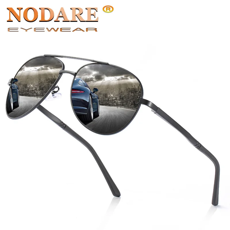 

NODARE 2020 Brand Polarized Aluminum Magnesium Frame Male Sun Glasses Classic Pilot Silver Lens Sunglasses okulary meskie