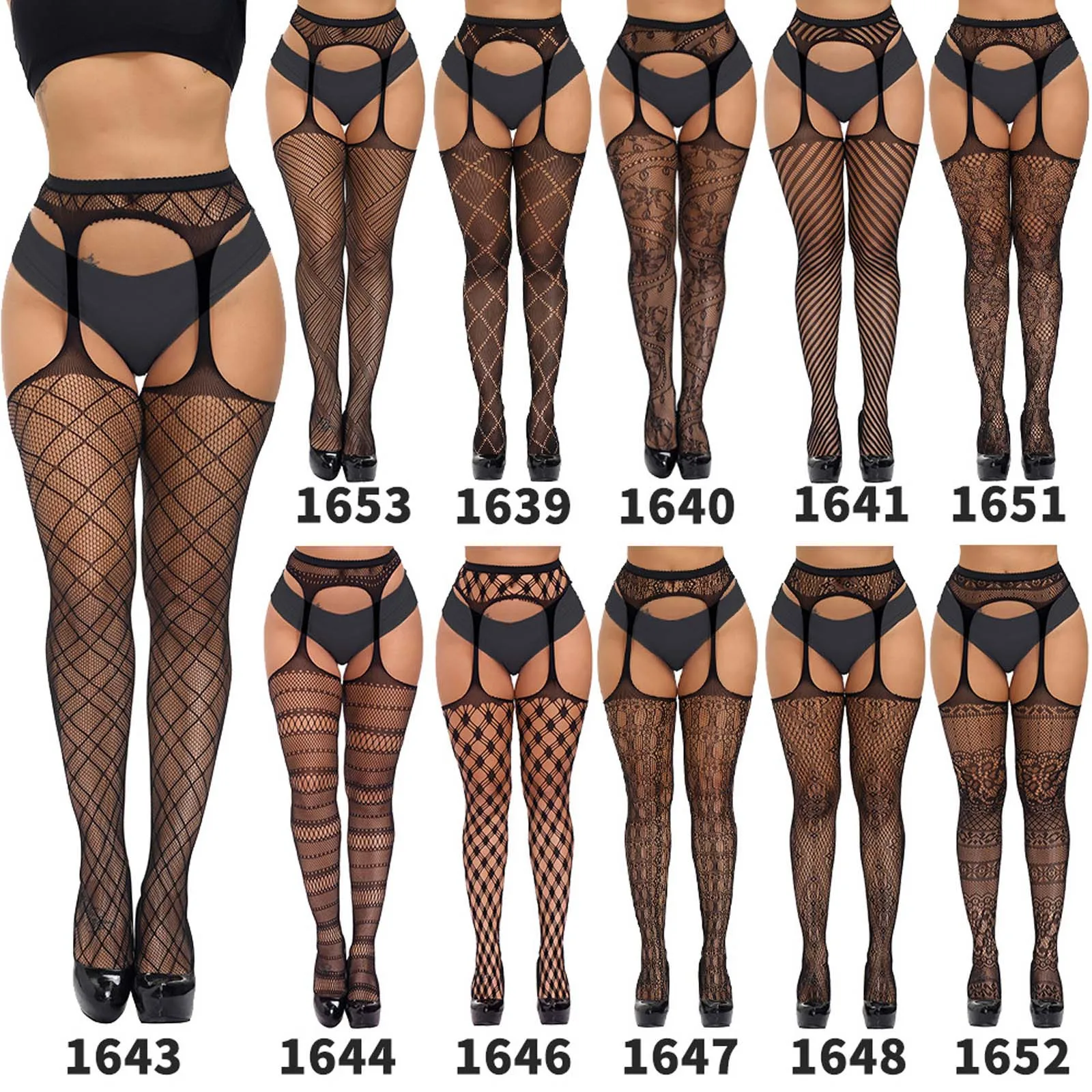 

Women Girls Sexy Lace Stockings With Garter Belt Hot Erotic Open Crotch Fishnet Panty Perspective Over Knee Pantyhose Чулки