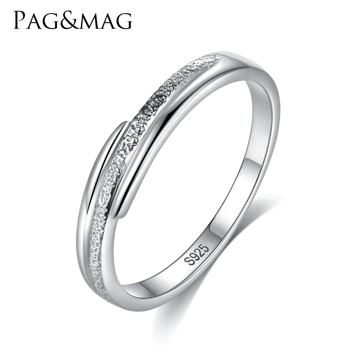 

PAG&MAG S925 sterling silver extremely simple hand decoration simple fashion personality lady ring travel commemorative