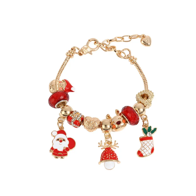 New Santa Claus Christmas Tree Bracelet European And American Style Alloy Dripping Jewelry Creative Fashion Personality Bracelet