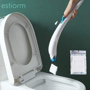 Toilet Cleaner Brush Wall Mount Bathroom Toilet Cleaning Brush With Disposable Replacement Toilet Brush Head, Toilet Brush Set