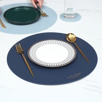 round leather placemats table mat oil water proof and heat insulating household table coasters kitchen device sets