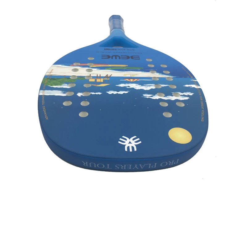 Полностью карбоновая Теннисная ракетка для пляжа с синим принтом | Спорт и