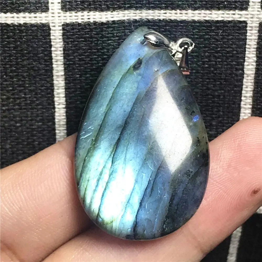 Топ натуральный желтый синий светильник кулон из Лабрадорита ювелирные изделия