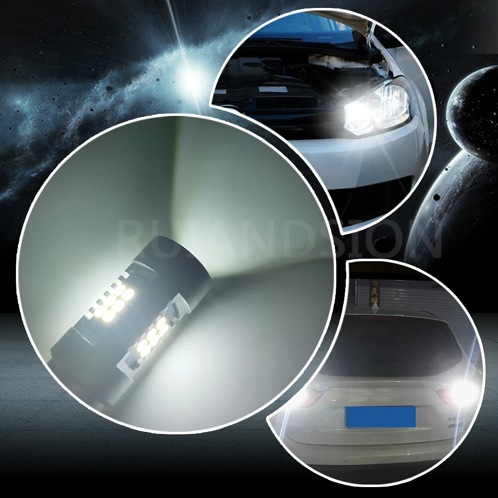 Комплект из 2 предметов для детей от 6W No Полар флиса 12 24V P21W 1156 BA15S BAU15S PY21W Canbus
