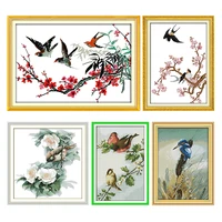 joy sunday cross stitch kits the birds with branches stamped embroidery needlework print 11ct 14ct counted patterns crafts decor