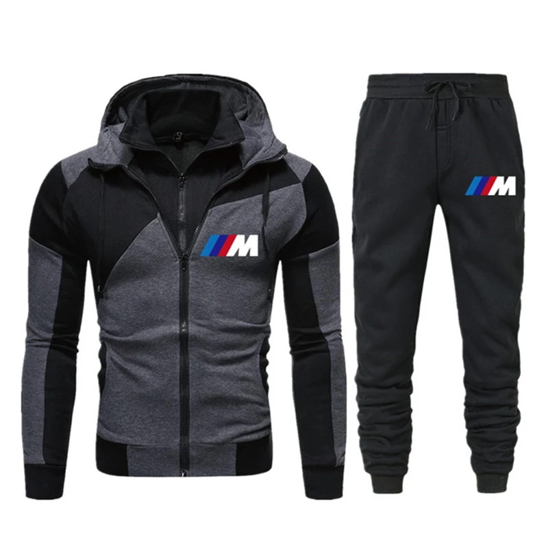 

2021 Brand Men's Fashion Suit Casual Men's Sports Suit Men's Hooded/sweatshirt Sportswear Zipper Jacket + Pants Sportswear