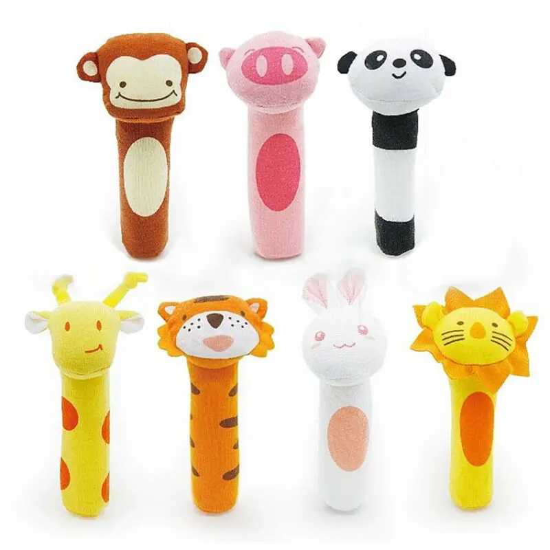 

Cute Animal Handbells Musical Developmental Toy Bed Bells Kids Baby Soft Rattle Toys