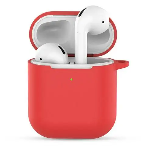 Для Airpods 2 TWS Портативный Силиконовый чехол для беспроводной bluetooth-гарнитуры защитный чехол анти-потеря наушники коробка аксессуары - Цвет: 08 red