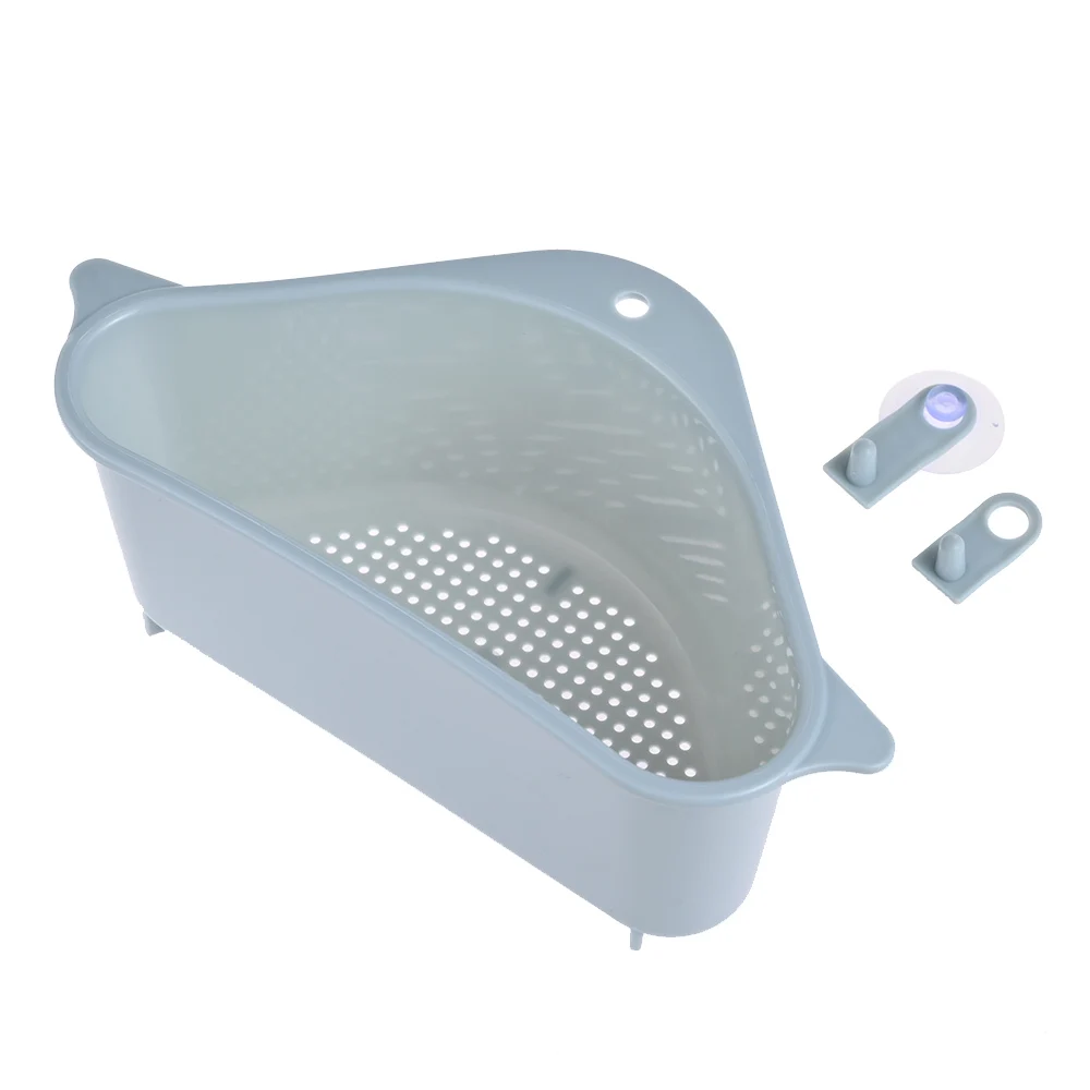 Треугольное ситечко для слива раковины вертикальная корзина на присоске полка