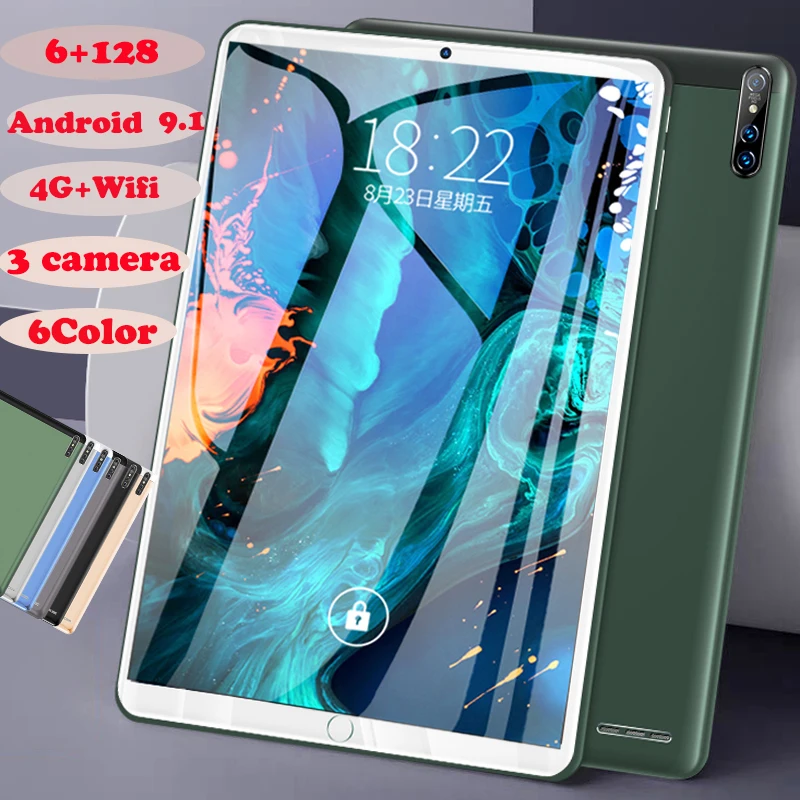 

2022 Hot 6G+128GB WiFi Tablet PC New 10.1 Inch 4G Network Android 9.0 Arge 1280x800 IPS Screen Dual SIM Dual Camera Rear