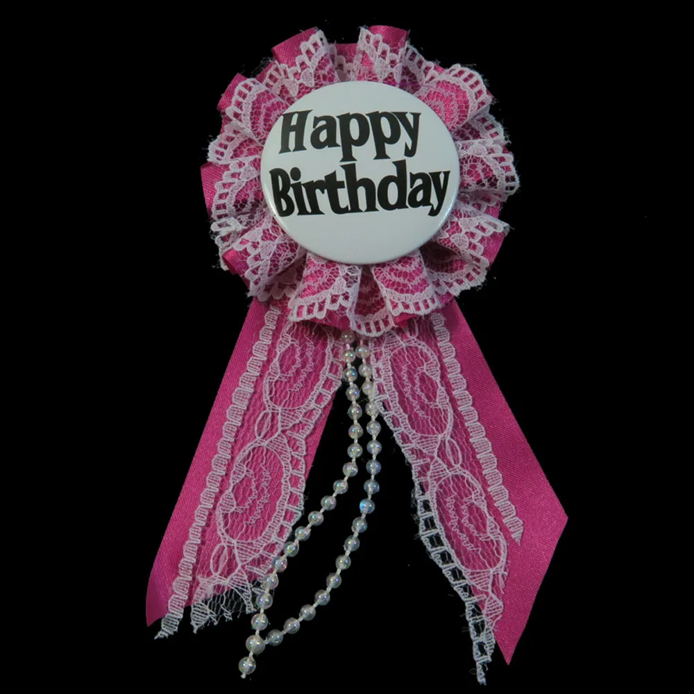 Розовый кружевной пакет круглая брошь ткань лента украшение свадебное событие