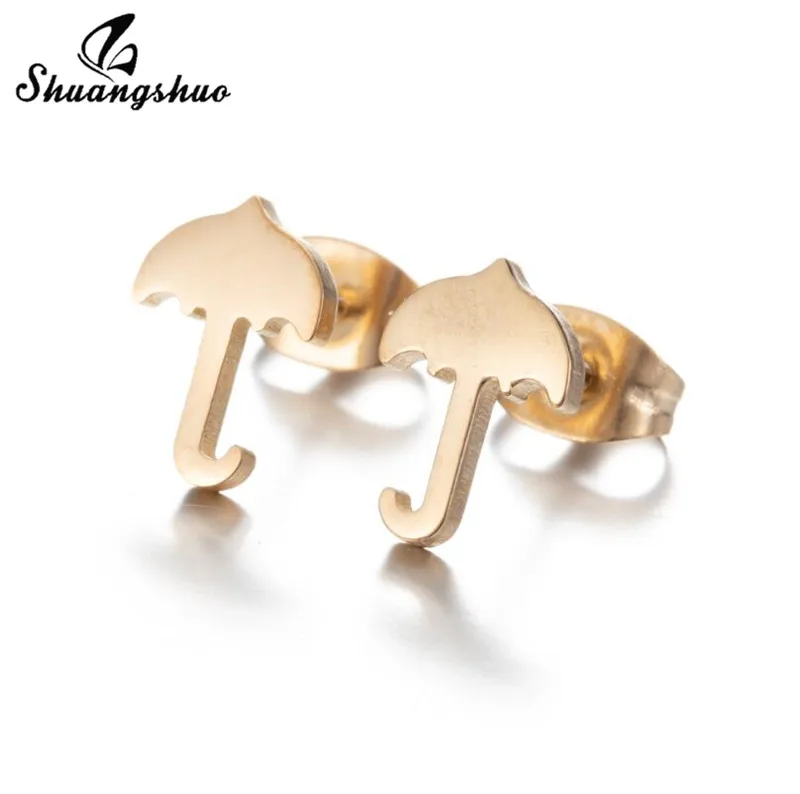 Серьги-гвоздики Shuangshuo из нержавеющей стали с изображением кошки птицы волейбола