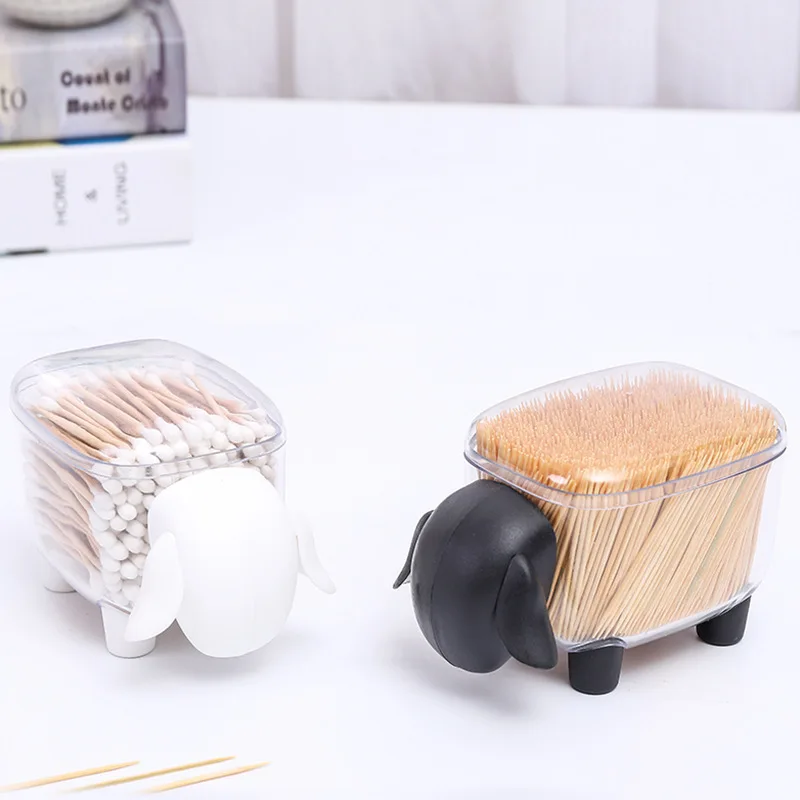 

Creative Lamb Storage Can Plastic Desktop Storage Box Toothpick Cotton Swab Box