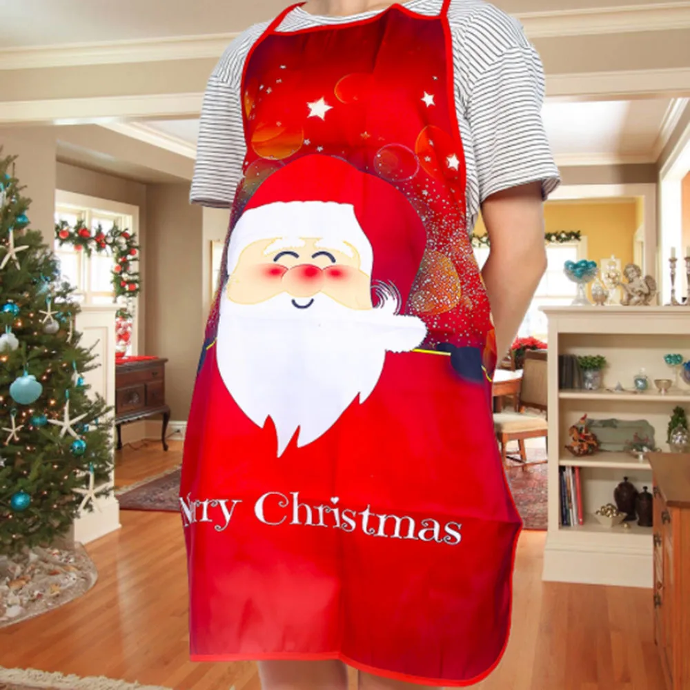 

Christmas Aprons Santa Claus Aprons Women and Men Dinner Party Decor Home Kitchen Cooking Bake Cleaning Apron Kitchen Cooking1