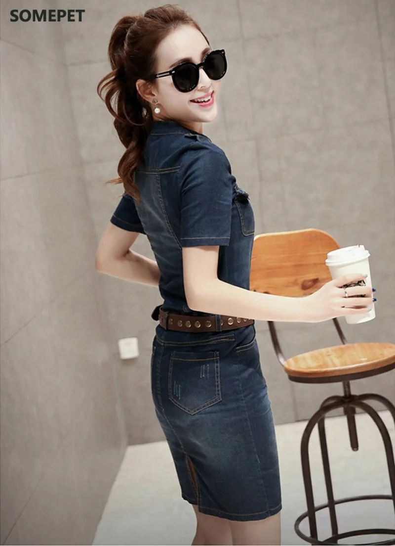 

Summer Slim Style Sexy Women Denim Dress Casual Plus Size Jeans Women Dress