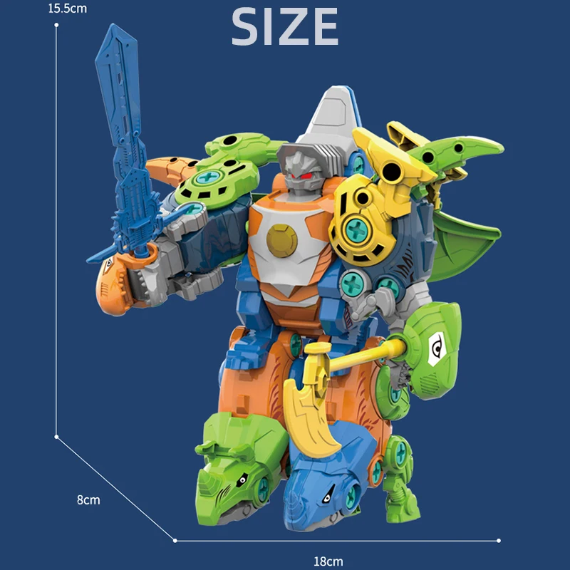 5 In1 преобразования собрать динозавр Роботизированные Игрушки фигурки аниме