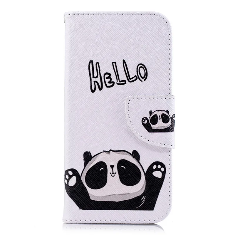 HELLO Panda Чехол-накладка с милой пандой для Apple iphone XS X XR 11 Pro Max 6 6S 7 8 Plus 5 5S кожаный чехол-кошелек D07Z - Цвет: HELLO Panda