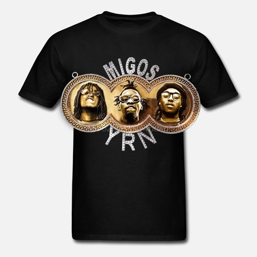 New Design Men Migos YRN T-shirt Cool Hip Hop Rapper O-neck T Shirts |