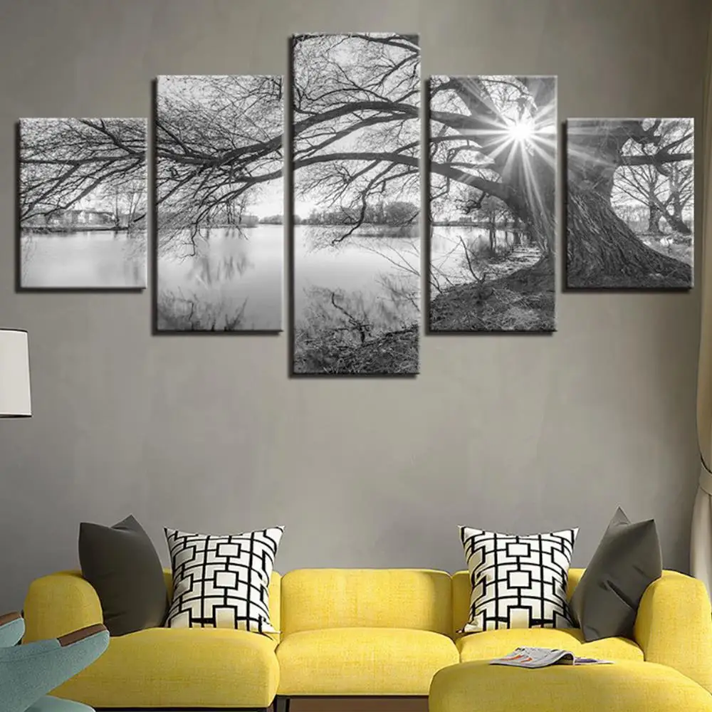 

5 Panels Unframed Modern Canvas Oil Painting Picture Room Wa Unframed Abstract Oil Paintings
