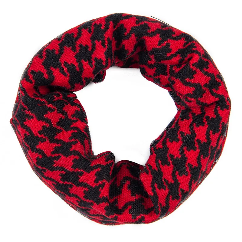 Houndstooth 1 Кашемировый Детский шарф с одной петлей, шарфы для малышей, цветочный Леопардовый принт, шарф для девочек, детские шарфы в горошек, детский снуд - Цвет: Houndstooth 1