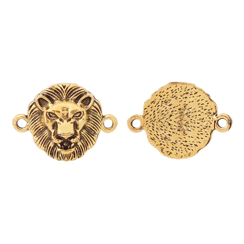 Подвеска в виде головы льва из тибетского серебра/золота 20 шт. | Украшения и