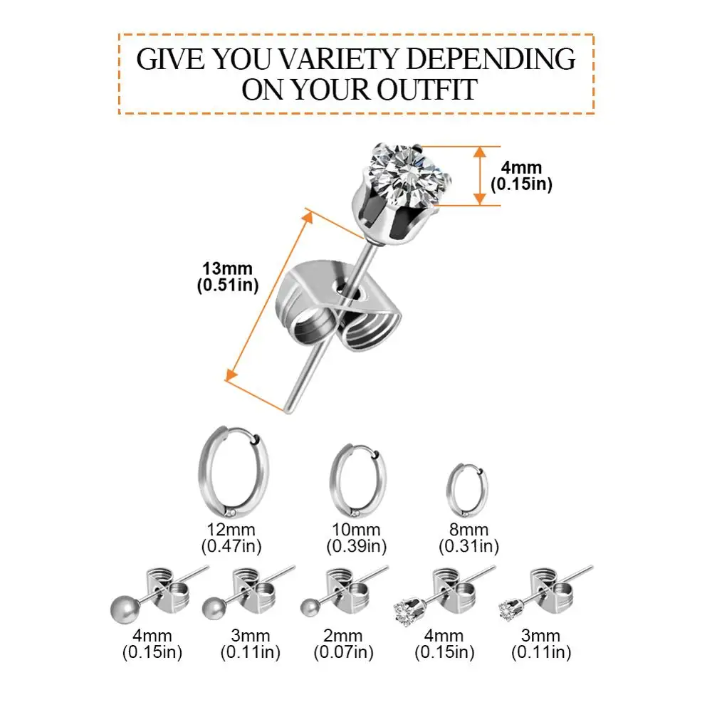 Серьги-гвоздики из нержавеющей стали с цирконом бабочкой | Украшения и