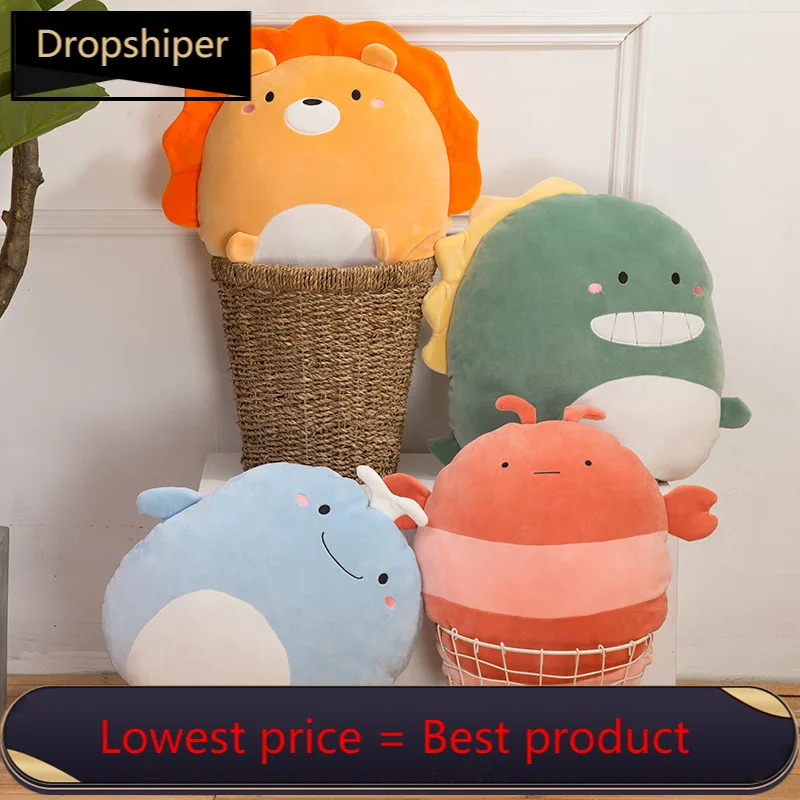 Мягкая мультяшная подушка в виде животного 40*35 см милая плюшевая игрушка