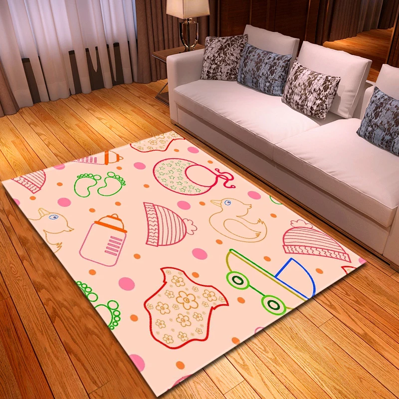 

Cartoon Kids Game Mat Carpet Flannel Anti-slip Rug Baby Crawling Mat Children Room Bedside Area Rug Living Room Rug Carpet