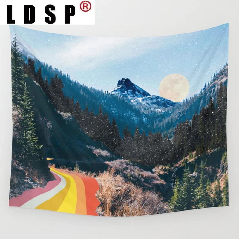 

LDSP Mountain Landscape Tapestry Wall Hanging Carpet Beach Towel Background Cloth Blanket Yoga Mats Art Bedroom Dorm Home Decor