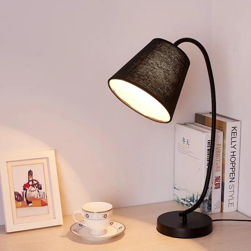 

Modern Originality Desk Lamp Dormitory Desk Led Eyeshield Study Bedroom Bedside Lamp Personality Concise Wrought Iron Desk Lamp