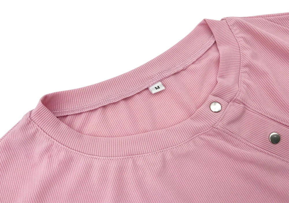 

Beveled Metal Buttons Rib Knitted Shirt Retro Skinny Long Sleeve Autumn Blouses Fall 2020 Women Top Office Lady Elegnat Pullover