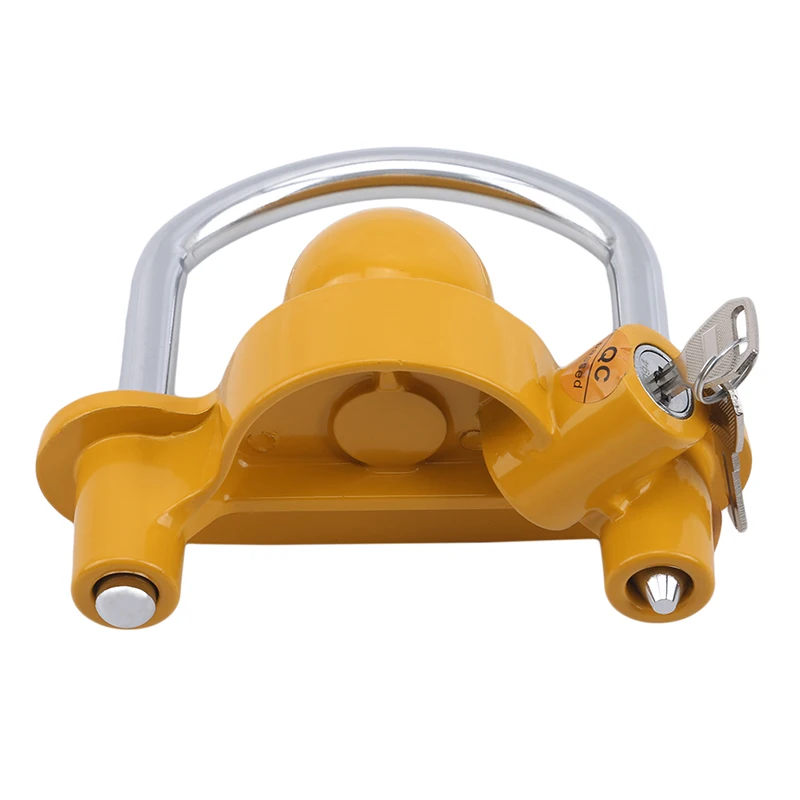 

Universal Heavy Duty Hitch Lock Caravan Trailer Ball Coupler Trailer Lock Heavy Duty Hitch Anti-Theft Lock Yellow