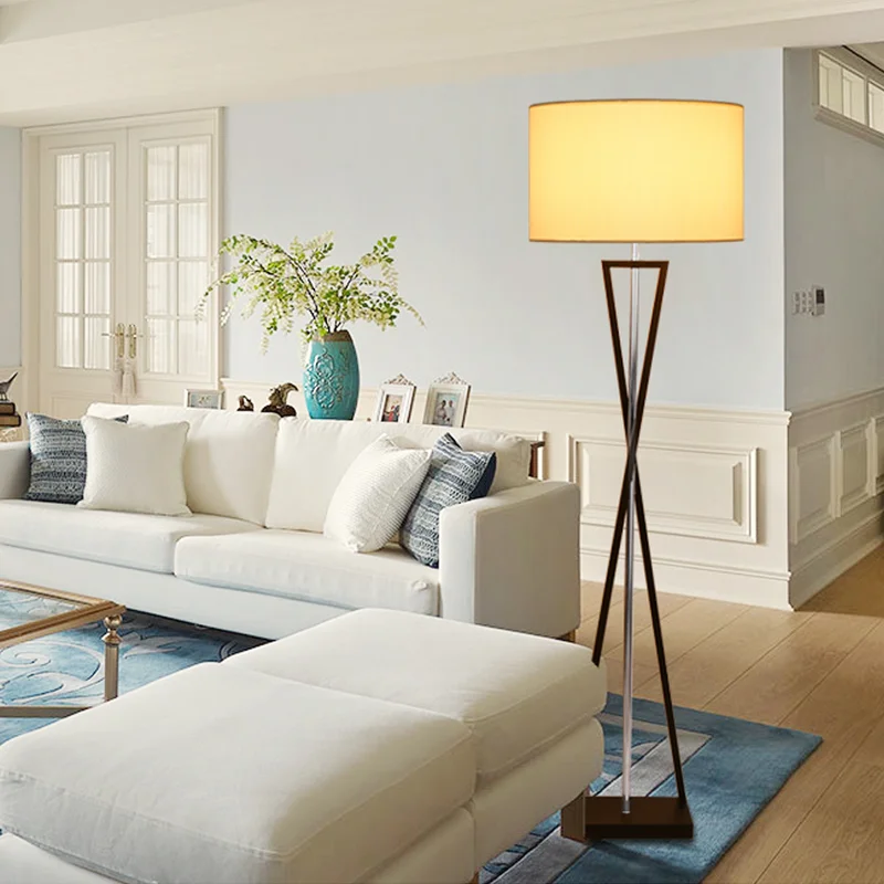 Nordic Утюг ткань светодиодный светильник-торшер лампа пол света для фойе исследование столовая Спальня Гостиная стойка для лампы