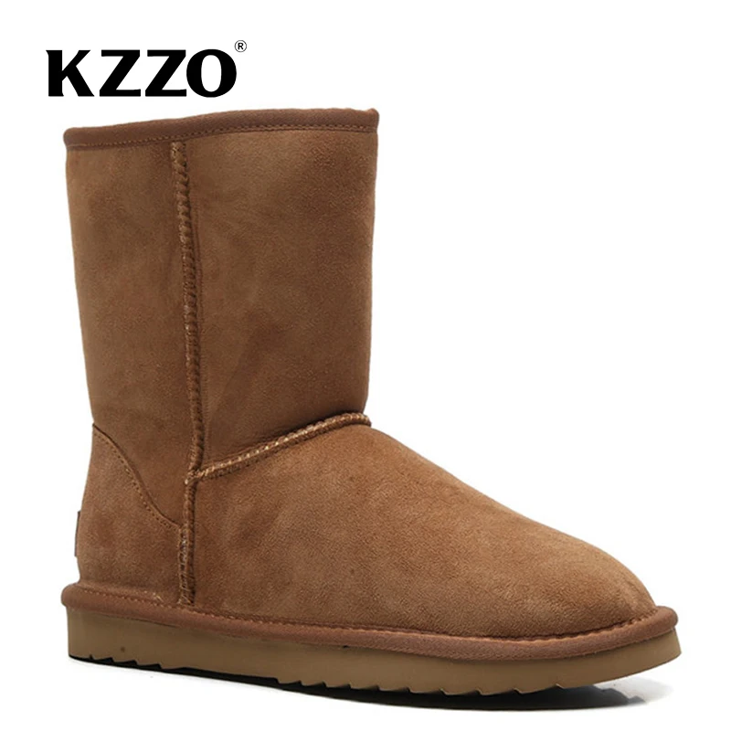 Лидер продаж Классические женские зимние сапоги до середины икры из натуральной