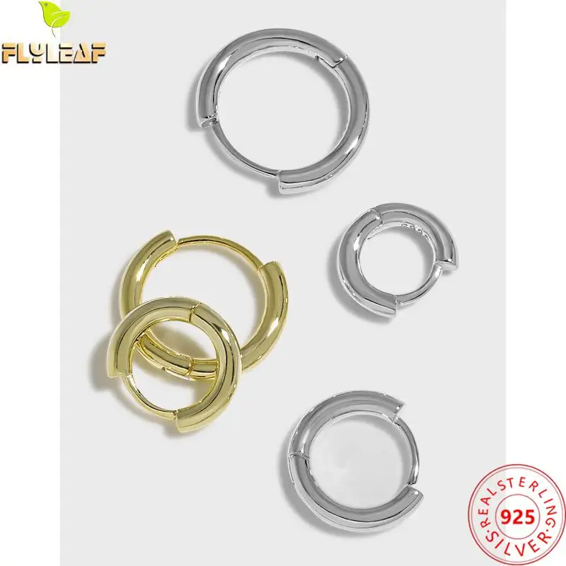 Блестящие круглые серьги-кольца 6-12 мм с покрытием из 18-каратного золота для