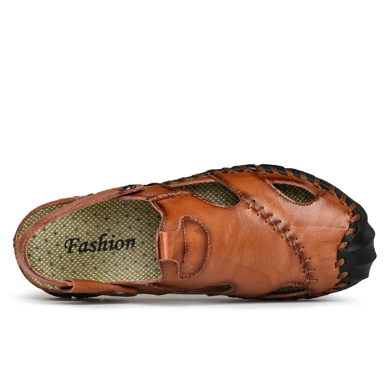 Новые повседневные мужские мягкие тапочки удобные летние кожаные сандалии