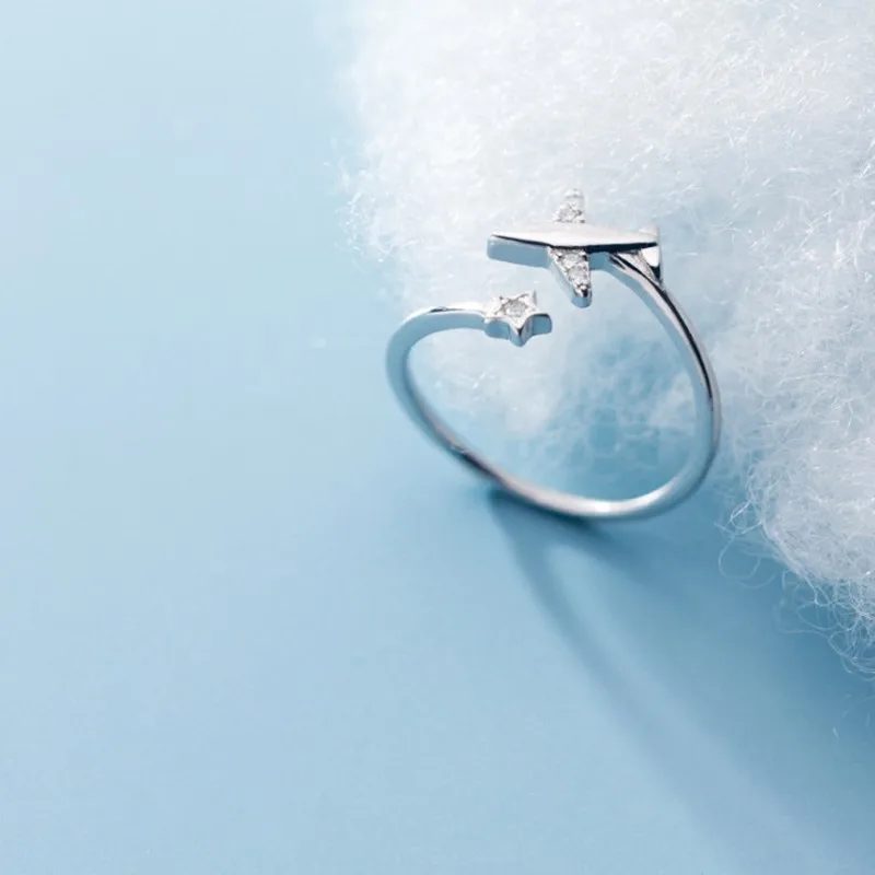 MKENDN Горячая Летняя стильная кольцо с самолетом CZ открытые модные ювелирные