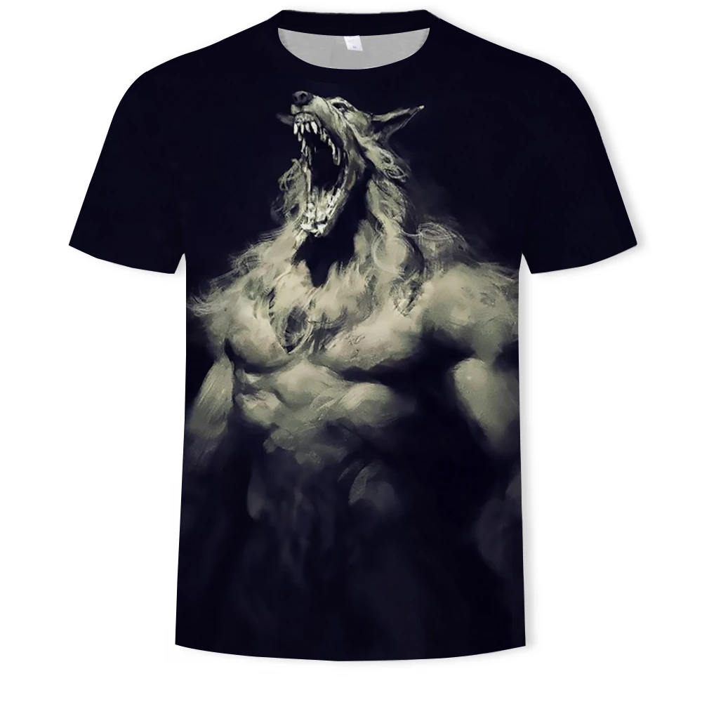 

Hot sale fashion anime vampire print 3D men's T-shirt street slim casual short-sleeved T-shirt